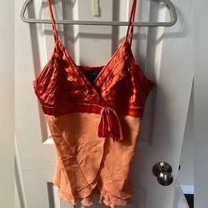 Vintage Y2K Bebe Orange Silk Top